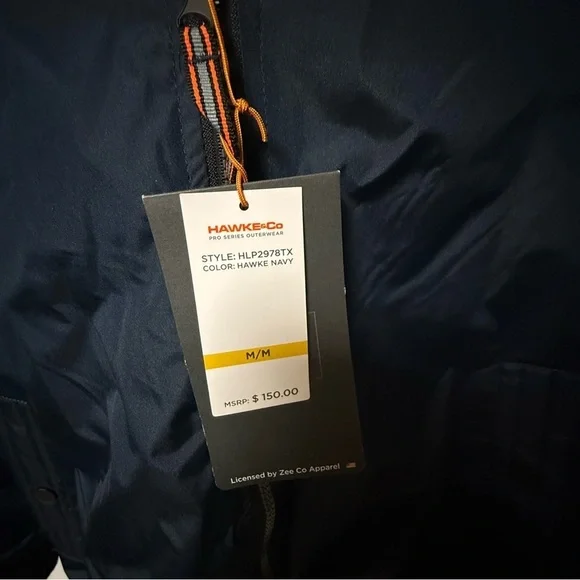Hawk & Co NWT Navy Blue Hooded Jacket Sz Med Ret $150 - Picture 3 of 7